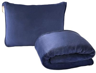 dijiusidy Travel Essentials, umwandelbares Deckenkissen für Komfort, Reisedecke und Kissen in Einer tragbaren Luftdecke, vielseitig einsetzbar, Blau