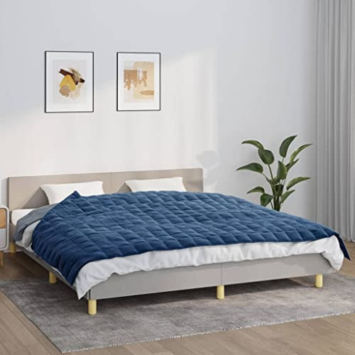 Homgoday Gewichtete Decke Blau 155x220 cm 11 kg Stoff, Möbeldekor Warme und Bequeme Decke, Hochwertige Decke Model350795