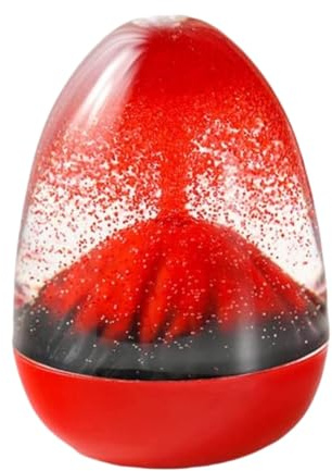 Generisch Sanduhr Flüssige Vulkanische Ei Eruption Tropfen Timer Kreative Volcano Eruption Hourglass Fidget Toy Sensorisches Spielzeug Ornamente Sanduhr für Kinder, Erwachsene (Rot)