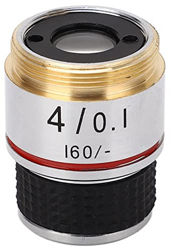 Obiettivo acromatico 4X 185, obiettivo per microscopio, obiettivo biologico universale standard con filettatura RMS, obiettivo per microscopio biologico, trasparente per chimica e