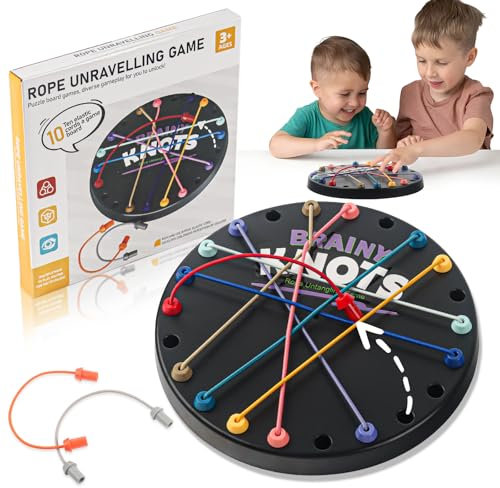 Brainy Knots Rope Untangling, gioco da tavolo Rope Challenge Logic, gioco di strategia per bambini dai 3 anni, giochi di famiglia per bambini e adulti