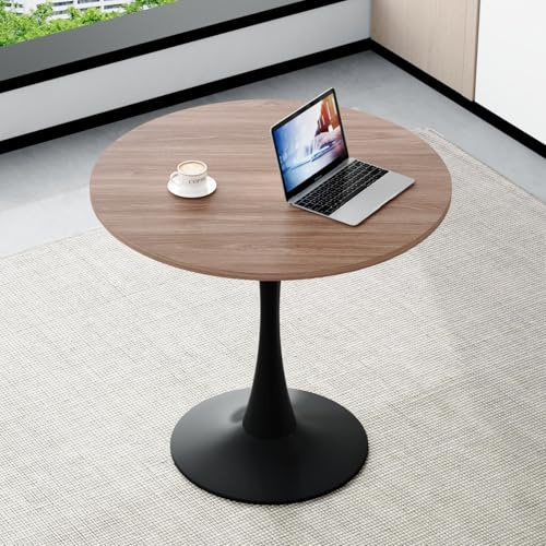 CRIPNAS Round Dining Table for Small Space,32 Tulip Tables with Metal Pedestal Base,Bistro Table for 2/3/4 People for Office,Apartment,Kitchen,Break Room(Only Table)