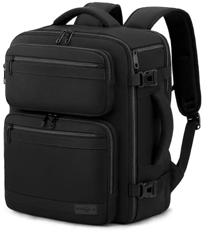 VANKEV easyJet British Airways Jet2 Handgepäck Reiserucksack 45x36x20 | 32L, Sitzunter Rucksack für Reisen Arbeit Schule, passt zu 15,6 Zoll Laptops, Freizeitrucksack, Schwarz