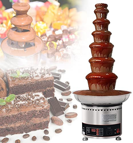 HQYMXYGEUR 4 Tier Chocolate Fountain,Stainless Steel Electric Chocolate Fountain Melting Machine for Company,Graduation Ceremony,Hotel,Shopping Mall,Wedding,Western Restaurant
