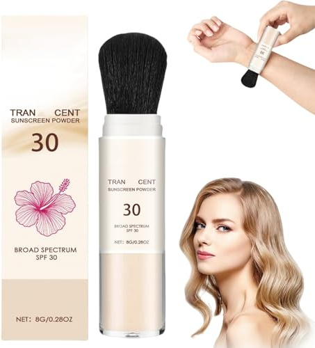 Spf 30 Mineral Powder Sunscreen for Scalp and Face,Sunblock Powders,Sun Protection Powder,Scalp Spf Powders,Lasting Lightweight Breathable,Oil-Control & Sunscreen,Suitable for All Skin Types