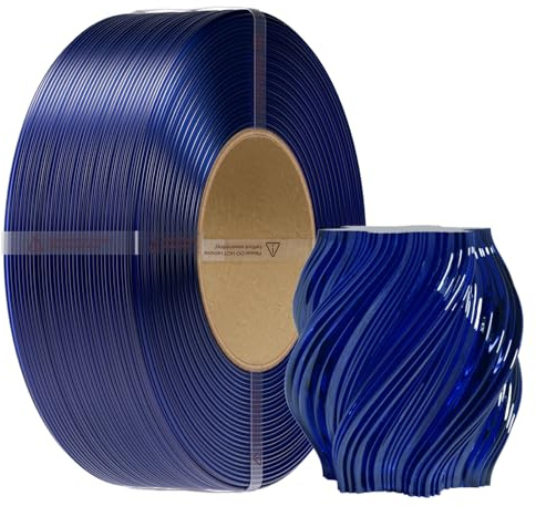 Creality PETG Refill Filament 1.75mm, CR-PETG Spulenloses 3D Drucker Filament, Maßgenauigkeit +/-0,02mm Ausgezeichnete Stabilität,1kg Transparent Blau