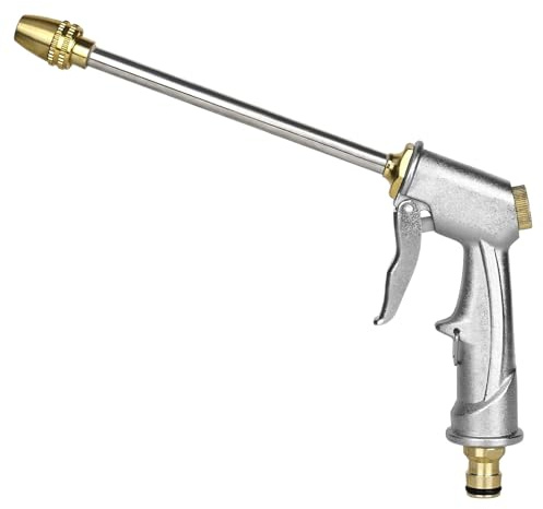 Garten Handbrause Metall Garten Spritzpistole, 4 Verstellbare Muster Wasserpistole Hochdruck-Zinklegierung für Autowäsche, Haustierdusche, Gartenarbeit, Garten Bewässerung