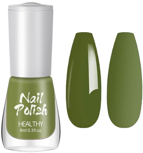 Green Nail Varnish - Sage Green Nail Polish Quick Dry - High Glossy & Chip Resistant Sheer Nail Polish green - Natural Nail Varnish Vegan nail polish for Women Girls Nail Art DIY