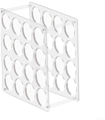 Acryl-Vinyl-Rollenhalter mit 32 Löchern zur effizienten Aufbewahrung von Bastelbedarf und Geschenkpapier (16 Löcher)