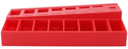 Orivin Clasificador de pernos M3 con 7 ranuras de medición. Ideal para cajas de aparejos, tornillos, piezas pequeñas y organizadores de herramientas.