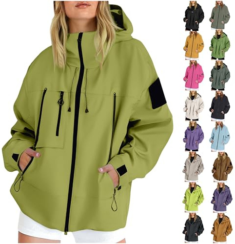 womens long rain coatwaterproof Women's Waterproof Rain Jackets Lightweight Breathable Windbreaker Hiking Raincoat Outdoor Functional Windproof Running Golf Cycling Jacket with Hood