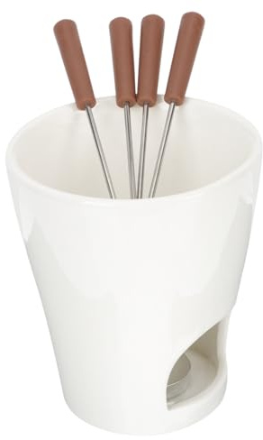 Ipetboom Set de Fondue Céramique pour Beurre et Chocolat Chauffe Plat pour Fromage et Cire Accessoire Pratique pour Cuisine et Réceptions