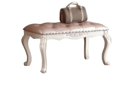 QINGGANG-0224 Chaiselongue Vintage Europäische Schlafzimmer Nachttischbank Leder Licht Luxus Nachttisch Fußhocker Sofa Hocker Haushalt Schuhbank