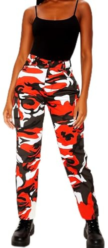 Bikers Gear Women Motorcycle Jeans - Protective Camouflage Motorcycle Trousers Armoured Ladies Cargo Trousers/Pants with CE Armour