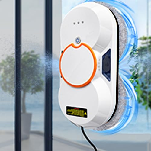 Robot Nettoyeur de vitres, Lave-vitres Automatique avec Planification Intelligente du Trajet, Puissance d'aspiration 5600 Pa, détection des Bords, télécommande, pour Toutes Surface