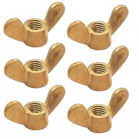 Rummyluck M5 Écrou Papillon en Laiton Écrous à Oreilles pour Vis Boulons (6 pcs)
