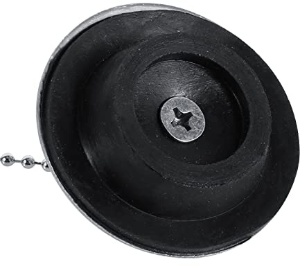 Asixxsix Tapón de Drenaje para Fregadero de Cocina, Cromado, Duradero, con Cadena para Bañera en la Cocina del Hogar, Placa de Acero Inoxidable Engrosada