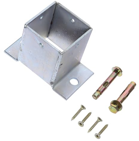 ORFOFE Galvanized Steel Fence Post Base Bracket 60X60X80Mm Heavy Duty Square Post Anchor Support for Deck and Garden Fence Installation
