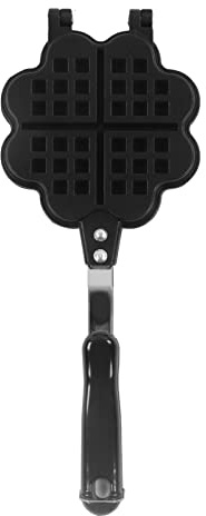 plplaaoo Gaufrier double face en forme de cœur en forme de fleur, antiadhésif, moule de fabrication de gaufres, accessoire de cuisson de cuisine, gaufrier avec double poignée pour la