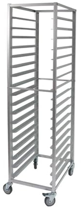 Commercial Sheet Pan Rack with Wheels, Aluminum Bun Pan Storage Trolley for Full and Half Size Trays, Kitchen and Bakery Cooling (15-Tier)