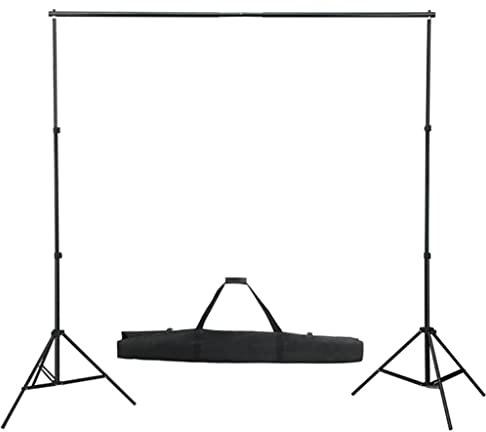 Fotostudioset med teleskopbakgrundssystem, 3 bomullsbakgrunder, 2 lampor med 5 500 K dagsljuslampor, 5-i-1 reflektor, 4 aluminiumstativ