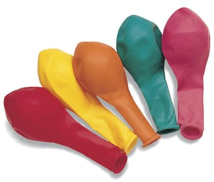 Hygloss Rubber Balloon, 4 Inches, Assorted Colors, Set of 12