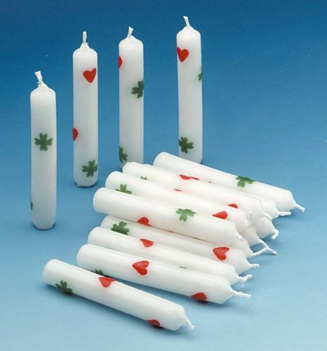 tib 11044 Herzen/Kleeblätter Geburtstagskerzen Set mit 6 Stück pro Beutel, mehrfarbig, Einheitsgröße