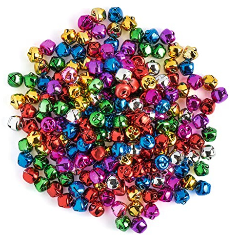 VBS XXL Schellen Bunt 200 Stück ca. ø1-2cm Glöckchen Schmuck Basteln Metallglöckchen Tischdekoration