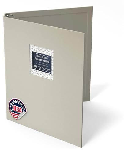 Customizable 1-Inch 3-Ring Binder with Linen Cover & Insertable Window – Ideal for Photos, Portfolios, Recipes, and Presentations – Durable, Eco-Friendly – Made in the USA (Canvas Linen)