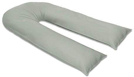 sleepdove 9Ft Large U Pillow Body/Bolster Support Maternity Pregnancy Support Pillow with Free Removable Cotton Blend Breathable Zip Cover - Made in UK (Duckegg)