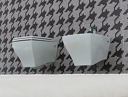 Bagno Vaso + Bidet Sospesi modello Jazz in Ceramica Bianca