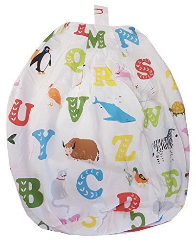 Bean Bag Cover ABC, Kids/Children's Novelty, Alphabet Numbers Animals, Multi Coloured White Red Blue Green Yellow