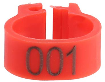 Vogelbeinbänder Ringe, 100PCS/Beutel 8MM Plastikbuchstabentaube Vogelbeinbänder Ringe 001-100 Nummerierte Geflügelbeinbänder Robuster Clip-On-Ring für Bird Chicks Ducks Chicken(rot)
