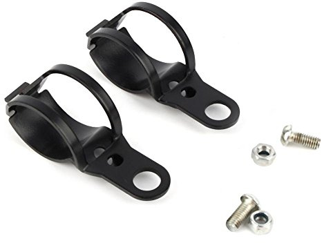 Keenso 2 Teile/para Motorrad Blinker Halterung, Universal Blinker Gabelhalterung, 30-43mm Metall Gabelverlagerungsklammern, SchwarzModifikation der Autolampe