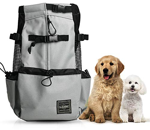 Woolala Leichter Haustier-Tragerucksack für kleine und mittelgroße Hunde und Katzen | Von Tierärzten zugelassene sichere Tasche für Reisen – einfach mitzunehmen, platzsparend, in Schwarz/Grau/Blau/Rot, S-XL