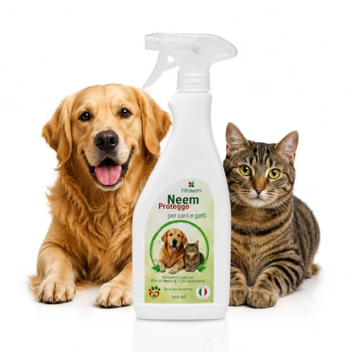 Olio Di Neem Per Cani e Gatti 500ml Biologico Pronto Uso, Spray Olio Di Neem Per Animali Domestici, Idrata il Pelo Utile per Manto Lucido, Morbido e Facile da Spazzolare Argan Italia
