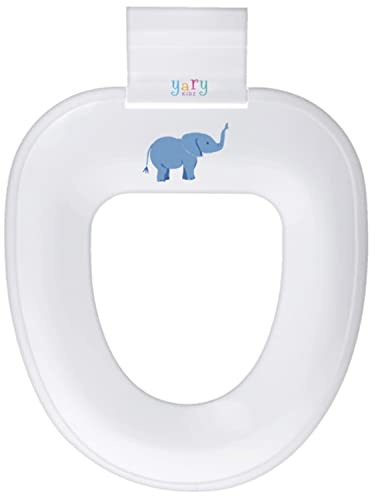 yary KIDZ Toilettensitz Kinder Toilettenaufsatz – WC Kindersitz Kloaufsatz passend für alle WC Brillen inkl. niedlichem Aufkleberset | Klodeckel Kindereinsatz in weiß