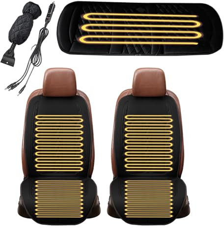 LRF-yxkj Sedile Riscaldato Auto 45 °C-65°C Chauffage Rapide, Contrôle Intelligent 12v Coprisedili Riscaldati per Auto Include Guanti E Pala da Neve,Black-3PCS