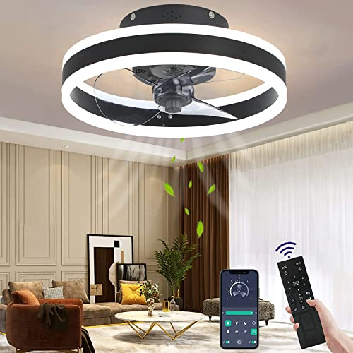 Wildcat 40 cm LED-Deckenventilator mit Beleuchtung, weiß, leise dimmbar | App-Steuerung Remote Control , modern design, for bedroom, kitchen, dining room, Energy Class F