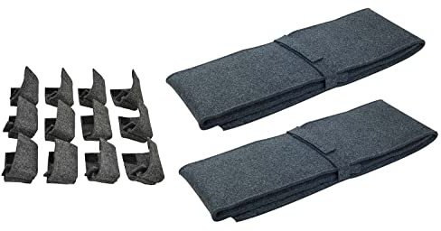 Sensalux Amazon - Bierbankauflage + Bodenschoner für Bierzeltgarnitur 220cm x 25cm (2 STK.) + 12 Bodenschoner Auflage: Grau-Grau | Schoner: Grau