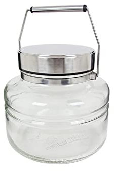 JZX Frasco de Vidrio Burbujas Botella de Vino de la Boca Ancha del Tanque de Vino Verde Tanque de Almacenamiento pepinillo (Size : 2L)