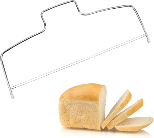 Cake Cutter,Stainless Steel 8 Gear Adjustable Wire Cake Cutter Cake Slicer Cake Leveler Cake Cutting Wire for Kitchen Accessories Baking Tools (Two Wire)