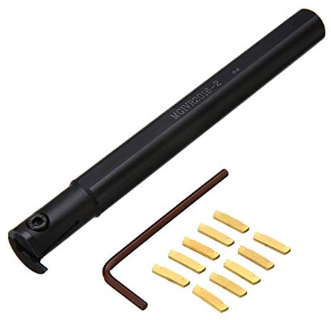 Sxdluzi 10 inserti in metallo duro Mgmn200 + 1 utensile per tornio ad alta forza Mgivr2016-2 + accessori per fresa per chiavi