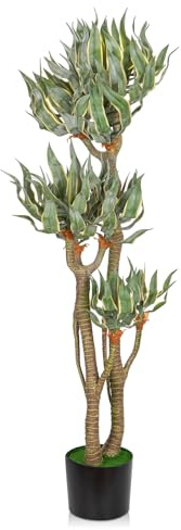 Briful Piante artificiali di agave alte 1,2 m, piante finte grandi Yucca Elephantipes in vaso Agave Americana Albero artificiale per la decorazione di casa e ufficio