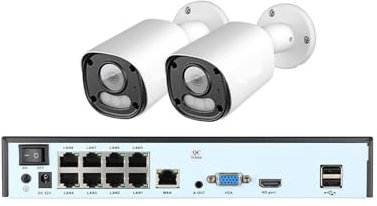 Kit di videosorveglianza KIT Di Telecamere IP POE Da 6 MP Rilevamento Persona Facciale CCTV Video Sorveglianza Sicurezza (Size : None, Color : 6MP 2Cam 8NVR)