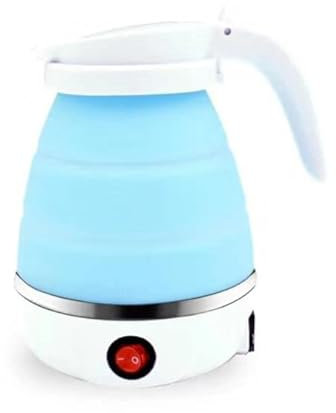 Mini Foldable Electric Kettle Collapsible Kettle Portable Suitable for Home Travel and Camping (Blue)