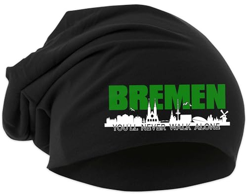 UGLYSHIRT Bremen Skyline Mütze | Strickmütze Bremen Sport Mütze Hut Logo Hat Stadt Dehnbar Beanie
