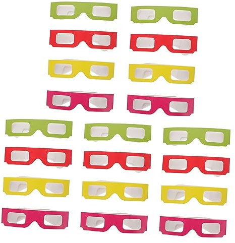 OSALADI 60 Piezas gafas de 3d anteojos de carton 3d gafas de visión 3d gafas cuadradas gafas anaglifo gafas planas 3d cuadrado Lentes Gafas de sol cartulina niño pet