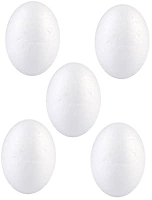 STOBOK 50 Piezas De Huevo Modelado De Poliestireno Manualidades Con Forma De Espuma De Poliestireno Centros De Mesa De Pascua Artificiales Para Esculturas De Modelado De Poliestireno