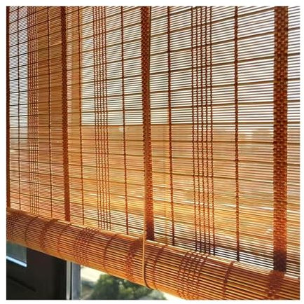 Retro Bambus Rollo,Bambusrollo Outdoor Wetterfest,Bambus-Rollos,lichtfilternde Bambus-Fensterrollos,85% Beschattung,Sichtschutz/Sonnenschutz,Rollos for Türen und Fenster (Size : W130xH280cm/W51.18xH1